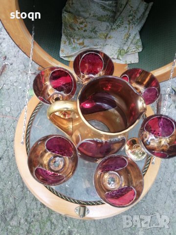 Луксозно буре с чаши и кана за вино , снимка 9 - Други ценни предмети - 41289413