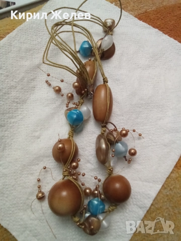 Колие с дървени и стъклени мъниста 52728