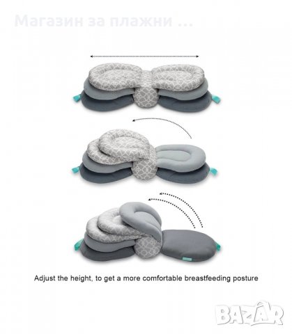 МНОГОФУНКЦИОНАЛНА ВЪЗГЛАВНИЦА ЗА КЪРМЕНЕ И СПАНЕ НА БЕБЕТА И МАЛКИ ДЕЦА - код 2668, снимка 10 - Аксесоари за кърмачки - 34164775