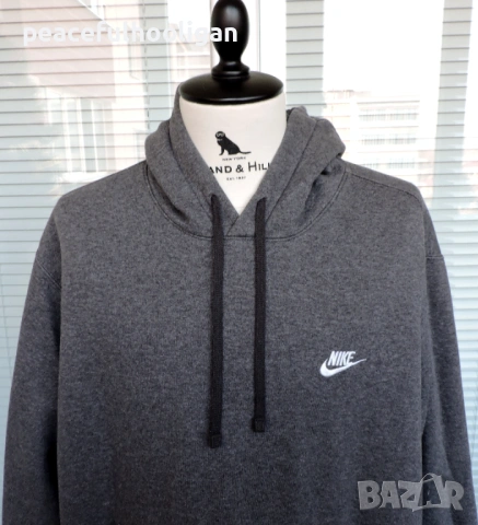 Nike мъжки сив суичър с качулка като ново, размер XL-XXL, снимка 2 - Суичъри - 53394058