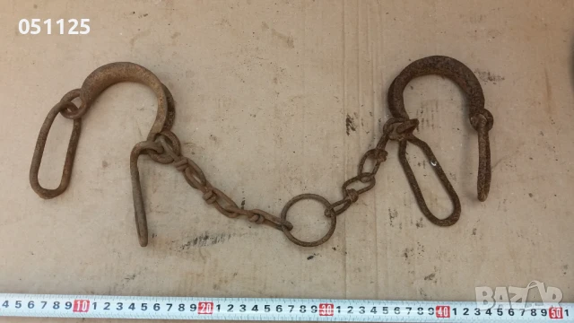 ковани възрожденски пранги, окови, букай , снимка 6 - Антикварни и старинни предмети - 50588707