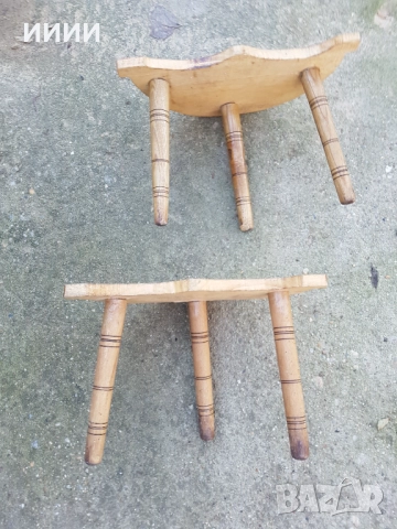 Трикрако столче 2 бр, снимка 3 - Антикварни и старинни предмети - 52239204