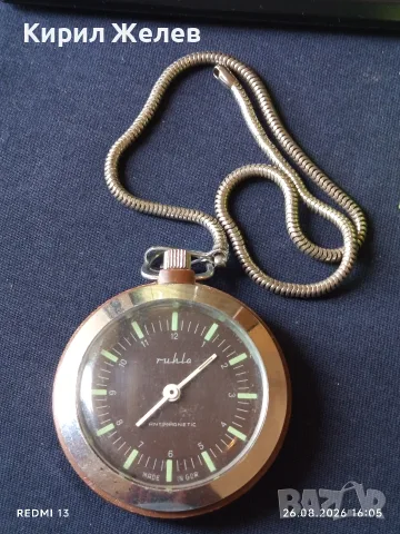 Джобен часовник Ruhla anti-magnetic made in GDR за КОЛЕКЦИОНЕРИ 51670, снимка 6 - Антикварни и старинни предмети - 55823398