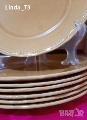Порцеланови чинии за основно ястие - плитки. Цвят - капучино. Маркирани - Treviso Italy., снимка 7 - Чинии - 38654891