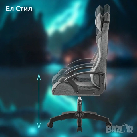 Ергономичен геймърски офис стол с лумбална и шийна опора – комфорт за игра и работа без умора, снимка 5 - Столове - 53574332