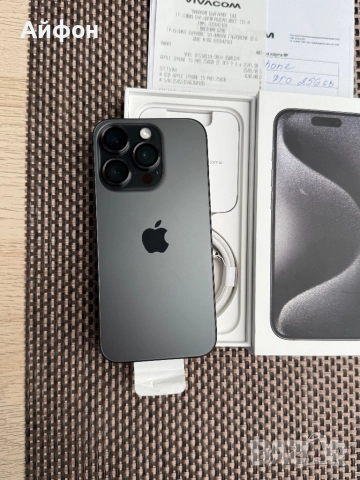 КАТО НОВ!/*ЛИЗИНГ*/ iPhone 15 Pro Black Titanium 256Gb 24М Гаранция, снимка 3 - Apple iPhone - 52627089