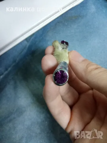 Брошка Амулет с Аметист, снимка 2 - Други - 48156461