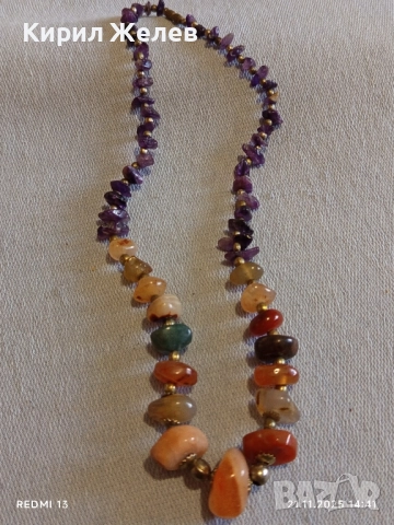КОЛИЕ от АМЕТИСТ и КАРНЕОЛ с МЪНИСТА от ЕСТЕСТВЕНИ КАМЪНИ 27080, снимка 8 - Колиета, медальони, синджири - 52493160