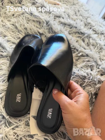 затворени кожени джапанки zara, снимка 5 - Джапанки - 56020037