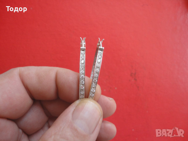 Дизайнерски сребърни обеци обици с камъни 925, снимка 12 - Обеци - 44761832
