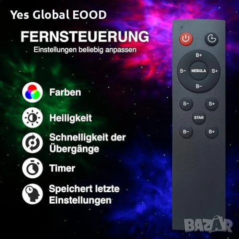 SWIFTVEIN проектор звезден небосклон астронавт с дистанционно, снимка 4 - Друга електроника - 53247673