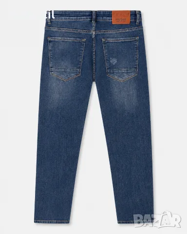 Мъжки дънки Leif Nelson Slim Fit W29/L32 – с нашивки и ефектни детайли, снимка 3 - Дънки - 55879242