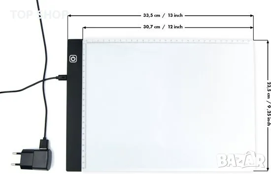 A4 лайтбокс -Професионалната дъска с ЛЕД осветление за прекопиране на графики , илюстрации и рисунки, снимка 5 - Ученически пособия, канцеларски материали - 48788435