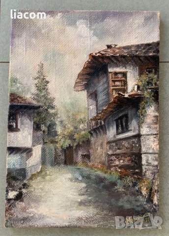 МИХАИЛ БОГДАНОВ масло/платно - пейзаж "Ловеч", снимка 4 - Картини - 40193826