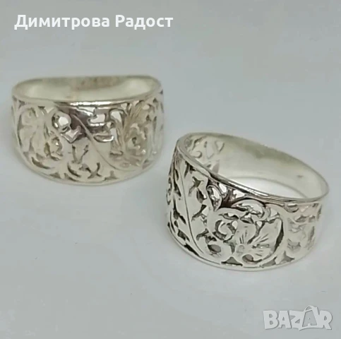 Дамски сребърни пръстени тип халки! Състояние ново! , снимка 2 - Пръстени - 50791416