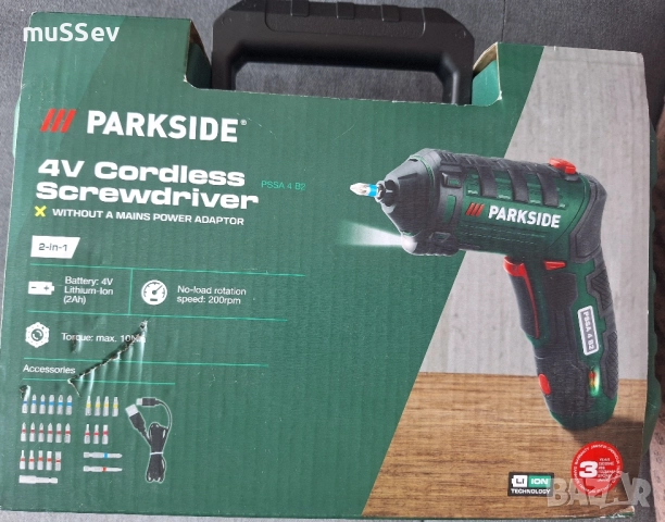 акумулаторна отвертка на Парксайд 4В Parkside PSSA 4V B2