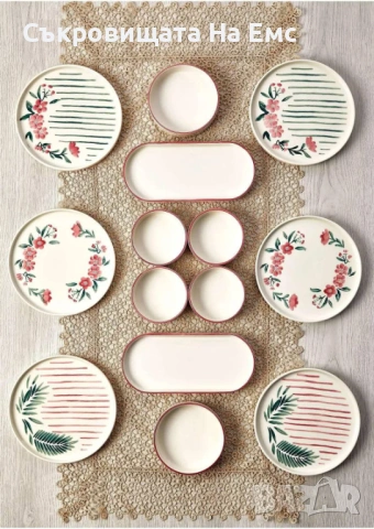 🌸🌱Нов Комплект за Закуска 14части "Пролет" 🌸🌱 , снимка 2 - Сервизи - 53869761