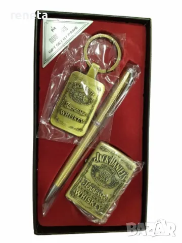 Комплект за подарък, Запалка,химикалка,ключодържател, Тип за пушачи, 3 броя, Метални, снимка 1