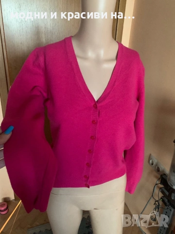 Жилетка Benetton  цвят фуксия ( мерино,, снимка 2 - Жилетки - 53133878