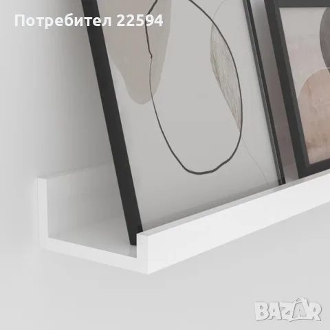 40 см стенен рафт плаваща картина 5 части различни размери – Бял, снимка 3 - Етажерки - 55964270