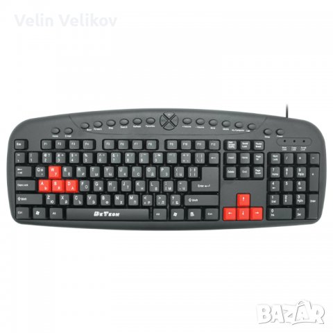 Мултимедийна клавиатура DeTech DE6087, USB, Кирилизирана, цвят черен, снимка 1 - Клавиатури и мишки - 38907147
