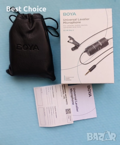 BY-M1 Pro II микрофон Lavalier с шумопотискане, всепосочен, с порт за монитор, снимка 9 - Микрофони - 52819111