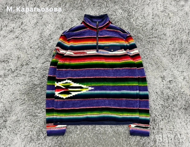 Мъжко! Polo Ralph Lauren Sportsman Serape Fleece, Размер M, снимка 2 - Пуловери - 53569331