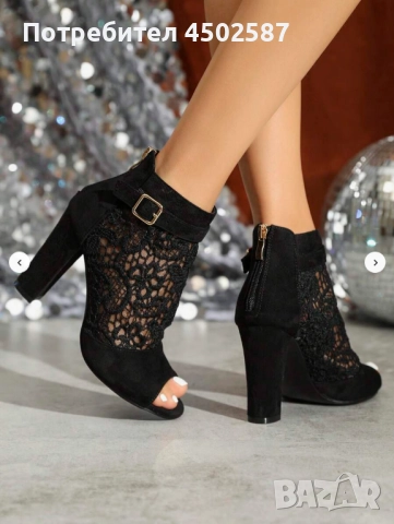 Дантелени обувки на висок ток, снимка 3 - Дамски обувки на ток - 51926008