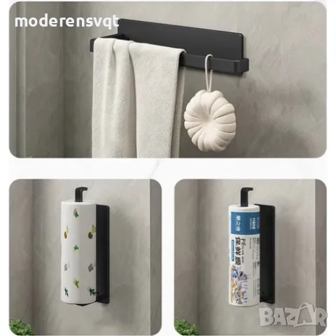 Метална закачалка кухненска ролка самозалепваща се, снимка 3 - Други стоки за дома - 49402197