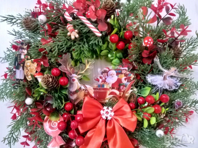 Коледен венец Коледна приказка, снимка 3 - Коледни подаръци - 52619784