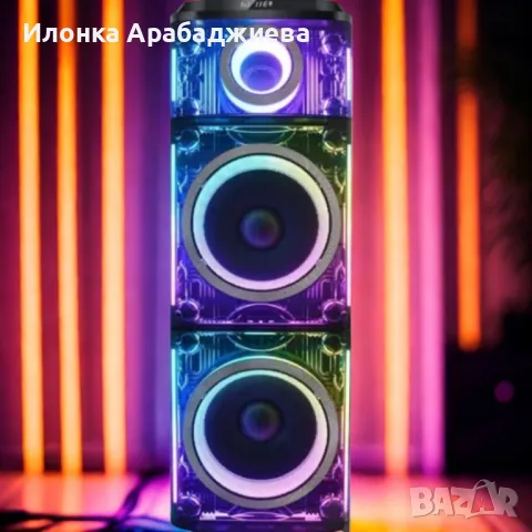 Професионална караоке тонколона Homey HM-1004-SP212 с два безжични микрофона, снимка 1