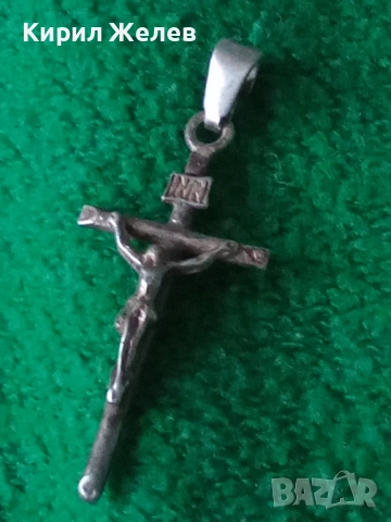 Старо сребърно кръстче 43817, снимка 5 - Колиета, медальони, синджири - 52360691