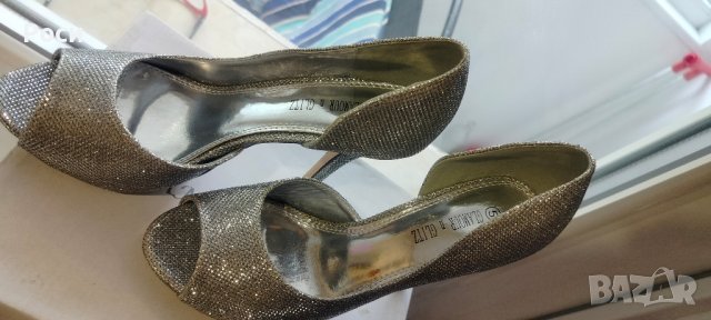 елегантни сребърни дамски летни обувки 38 номер