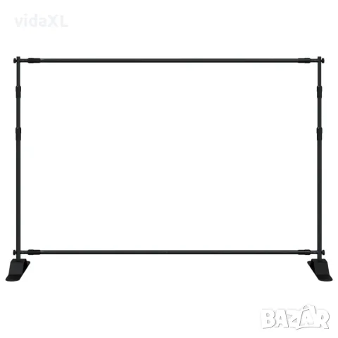 vidaXL Поставки за фон, 2 бр, черно, 305x243 см, стомана, снимка 4 - Светкавици, студийно осветление - 56146712