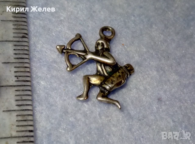 ЗОДИЯ СТРЕЛЕЦ ФИГУРАЛЕН АСТРОЛОГОЧЕН СРЕБЪРЕН МЕДАЛЬОН ЛАКИРАНО СРЕБРО 925 РЕТРО АРТ БИЖУ 50170, снимка 6 - Колиета, медальони, синджири - 50542178