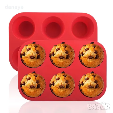 5608 Силиконова форма за мъфини, 6 гнезда