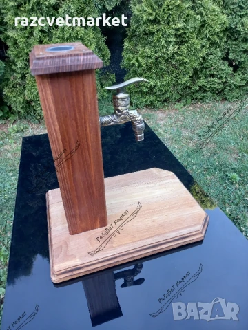 Уникален дървен диспенсер за алкохол, снимка 3 - Подаръци за мъже - 50942806