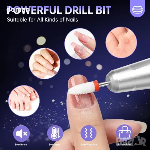 Безжична пила за нокти CHRISTINE SHELLY 35000RPM, презареждаща се, снимка 5 - Продукти за маникюр - 50434254