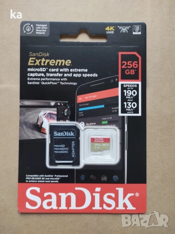 Карта памет SanDisk Extreme microSDXC 190MB/s V30 U3 A2 Memory Card