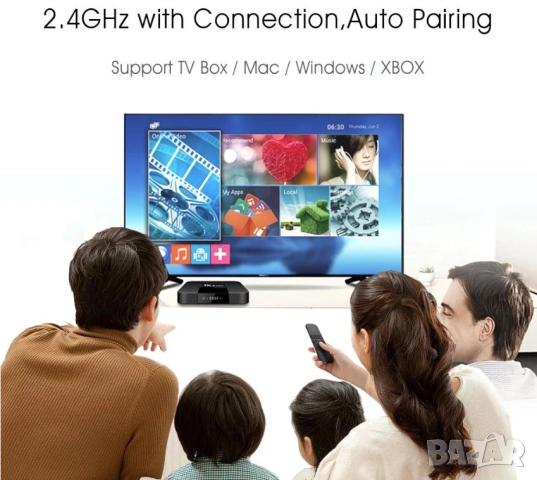 RiiI7 FlyAirMouse SmartTV Дистанционно Въздушна Мишка Жироскоп fControl AndroidTVBox PC MAC PS3 XBOX, снимка 7 - Дистанционни - 52000219