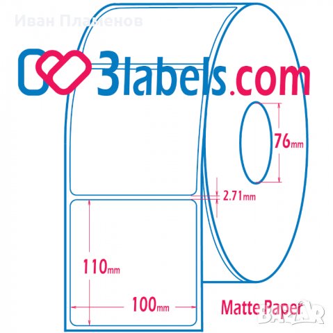3labels гланцови бели етикети от PP (полипропилен) супер премиум за инкджет (inkjet) печат 100х110мм, снимка 2 - Консумативи за принтери - 39755006