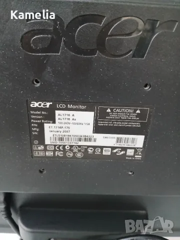 Монитор ACER AL1716 17'', снимка 5 - Монитори - 55753958
