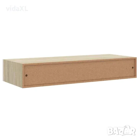 vidaXL Стенен рафт за чекмеджета, дъб и бяло, 60x23,5x10 см, MDF, снимка 8 - Етажерки - 56146903