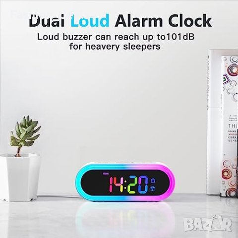 Нов малък дигитален часовник будилник RGB нощна светлина деца стая, снимка 2 - Други стоки за дома - 41287704