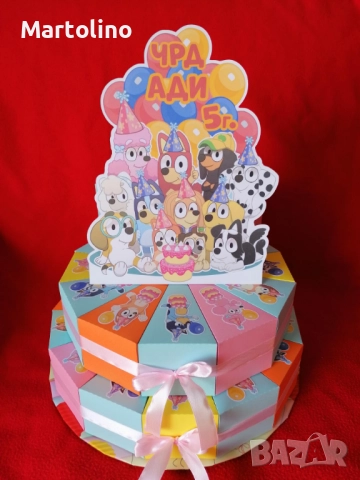 Картонена торта Блуи и Бинго, снимка 2 - Други - 52864406