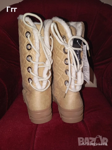 Дамски зимни ботуши с връзки, снимка 2 - Дамски ботуши - 52807160