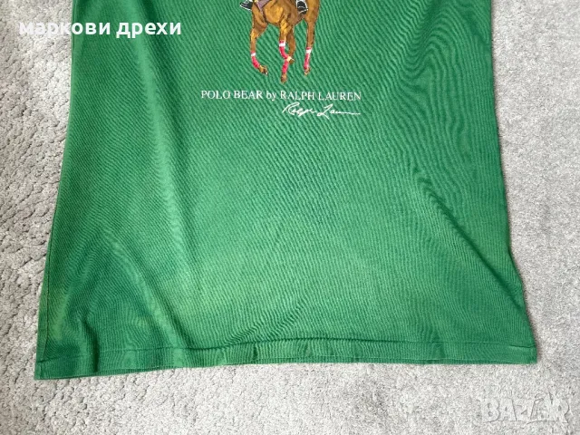 Polo Ralph Lauren bear player print t-shirt in green М, снимка 10 - Тениски - 50152713