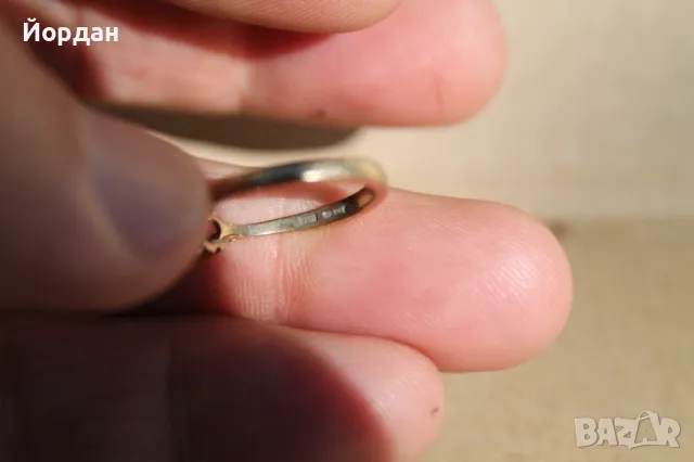 Златен английски дамски пръстен ''JSM'', снимка 10 - Пръстени - 47813026