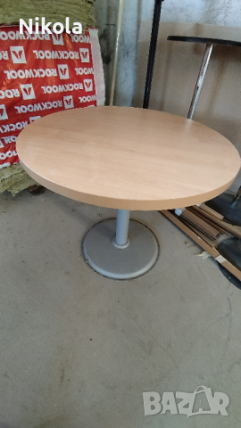 Маса кръгла ф-90см с метален крак, снимка 4 - Маси - 44606458