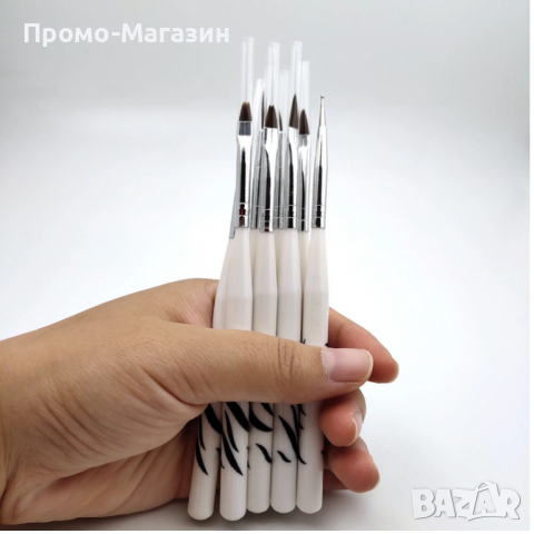 Комплект от 8 четки за маникюр , снимка 4 - Продукти за маникюр - 36295096